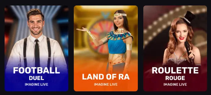 A selection of live dealer game shows featured in the Fortuneplay online casino lobby.